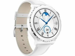 Huawei Watch GT 3 Pro 43mm Silver Benzel White Ceramic Case  with White Leather Strap EU